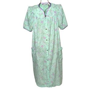 Morning Glory by Jasmine Rose Vintage Snap Front Floral Night Gown - Womens Sz L